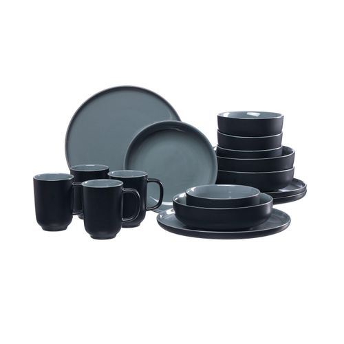4006344414080 - Kombiservice Jasper in schwarz grau 16-teilig 4006344414080 - Kombiservice Jasper in schwarz grau 16-teilig