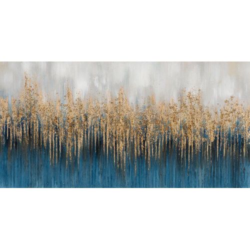 4050743058734 - Gemälde ABSTRAKT BLAU GOLD (LB 76x150 cm) LB 76x150 cm bunt Bild Kunstdruck Wandbild
