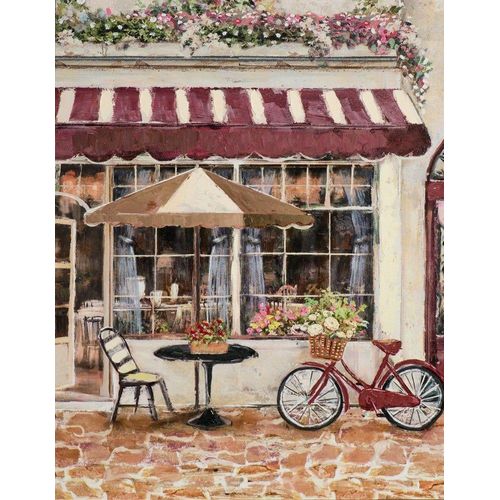 4050743058574 - Gemälde STRAßENCAFE IN ROT (LB 70x90 cm) LB 70x90 cm bunt Bild Kunstdruck Wandbild