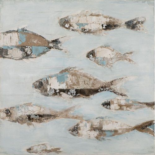 4050743068467 - Gemälde FISCHSCHWARM (LBH 100x100x380 cm)