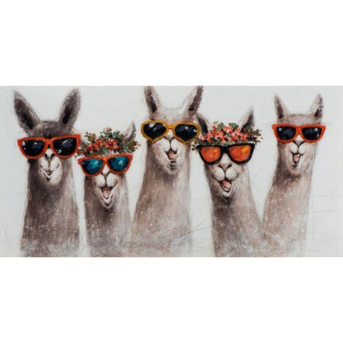 4050743067972 - Keilrahmenbild TRENDIGE LAMAS (BHT 140x70x350 cm) BHT 140x70x350 cm bunt