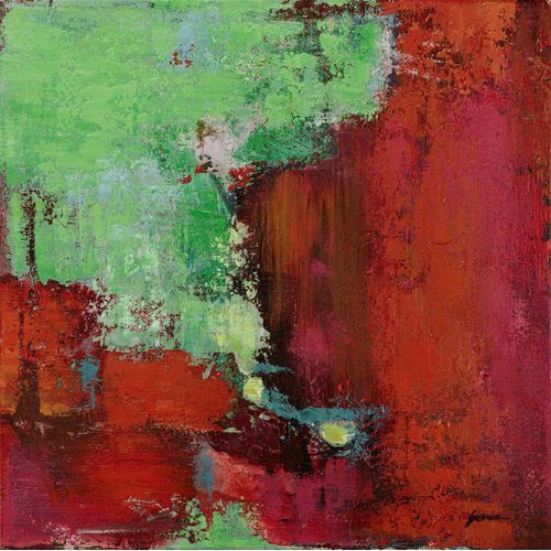 4050743068818 - Gemälde KONTRASTE IN ROT (BHT 60x60x370 cm)