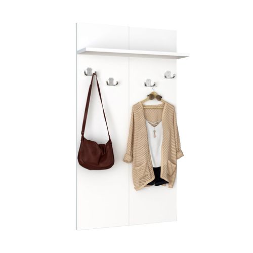 4051814420818 - Holz Hakenleiste Wandgarderobe Maße H 110 x B 60 x T 14 cm Garderobenleiste mit 4 Haken Ablagebrett - Gados XS 4051814420818 - Holz Hakenleiste Wandgarderobe Maße H 110 x B 60 x T 14 cm Garderobenleiste mit 4 Haken Ablagebrett - Gados XS