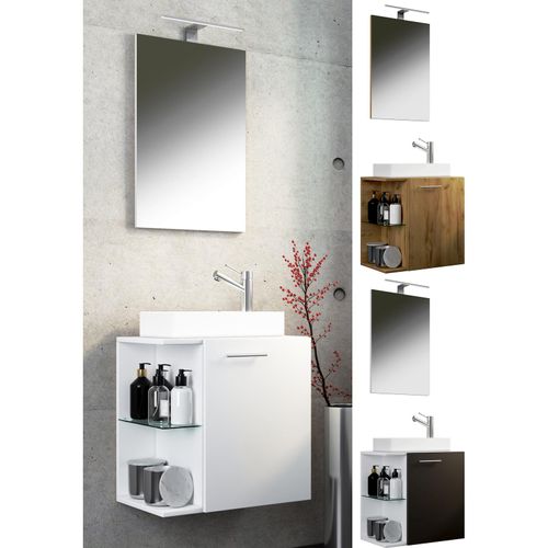 4051814412417 - 3-tlg Badmöbel Set Gäste WC Gästebad Waschplatz Waschtisch klein schmal Hausa SP 4051814412417 - 3-tlg Badmöbel Set Gäste WC Gästebad Waschplatz Waschtisch klein schmal Hausa SP