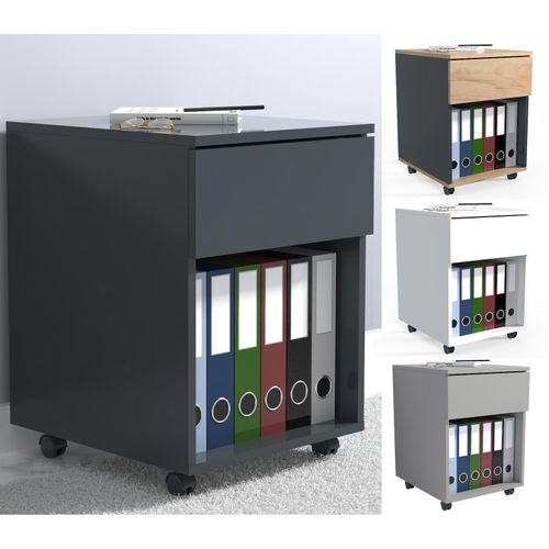 4051814419393 - Rollcontainer Beistellcontainer mit Schubladen Maße ca H 55 x B 39 x T 45 70 cm Bürocontainer - Dalosa 1 Schublade