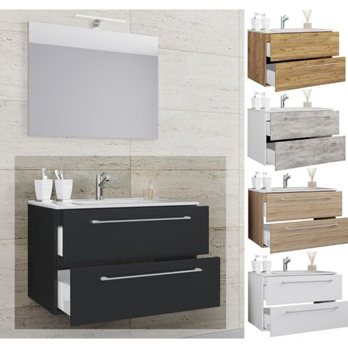 4051814380891 - 2-tlg Waschplatz Waschtisch Waschbecken Unterschrank Breite 60 cm Badmöbel Set hängend mit zwei Schubladen Badinos 4051814380891 - 2-tlg Waschplatz Waschtisch Waschbecken Unterschrank Breite 60 cm Badmöbel Set hängend mit zwei Schubladen Badinos