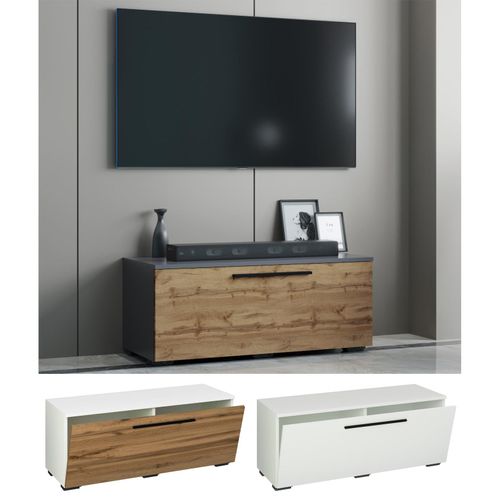 4051814422133 - TV Möbel Lowboard Fernsehschrank mit breiter Klapptür Maße H 39 x B 95 x T 40 cm Fernseh Möbel – Arila S 4051814422133 - TV Möbel Lowboard Fernsehschrank mit breiter Klapptür Maße H 39 x B 95 x T 40 cm Fernseh Möbel – Arila S
