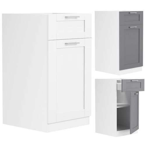 4051814430015 - Küchenschrank Maße ca H 82 x B 40 x T 46 cm Unterschrank mit einer Drehtüre und einer Schublade im Landhaus Stil Küchenmöbel - Colura 4051814430015 - Küchenschrank Maße ca H 82 x B 40 x T 46 cm Unterschrank mit einer Drehtüre und einer Schublade im Landhaus Stil Küchenmöbel - Colura