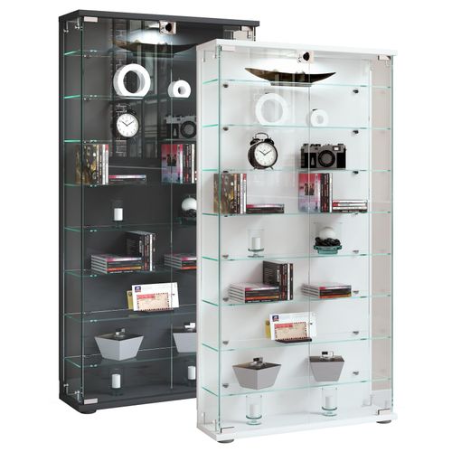 4051814435218 - Glasvitrine stehend Vitrine Glas mit ESG-Sicherheitsglas Maße ca H 114 x B 59 x T 17 cm Standvitrine Glas Modern und platzsparend Glas Vitrinenschrank – Stelas L 4051814435218 - Glasvitrine stehend Vitrine Glas mit ESG-Sicherheitsglas Maße ca H 114 x B 59 x T 17 cm Standvitrine Glas Modern und platzsparend Glas Vitrinenschrank – Stelas L