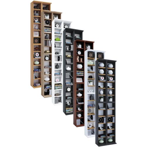 4051814336225 - Holz CD DVD Stand Regal CD Regal mit Platz für 408 CDs oder 144 DVDs oder 80-Videos Maße H 183 x B 42 x T 20 cm Elegantes CD DVD Regal Blu ray Regal – Almera 4051814336225 - Holz CD DVD Stand Regal CD Regal mit Platz für 408 CDs oder 144 DVDs oder 80-Videos Maße H 183 x B 42 x T 20 cm Elegantes CD DVD Regal Blu ray Regal – Almera