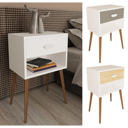 4051814438998 - Nachtschrank Beistelltisch Schublade Konsole Boxspring Nachttisch Singol XL (Farbe Weiß) 4051814438998 - Nachtschrank Beistelltisch Schublade Konsole Boxspring Nachttisch Singol XL (Farbe Weiß)