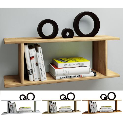 4051814355127 - Holzregal hängend platzsparendes Regal Maße H 28 x B 80 x T 20 cm Elegantes Regal hängend Aufbewahrungsregal Bücherregal Wandboard - Sirola Mini 4051814355127 - Holzregal hängend platzsparendes Regal Maße H 28 x B 80 x T 20 cm Elegantes Regal hängend Aufbewahrungsregal Bücherregal Wandboard - Sirola Mini