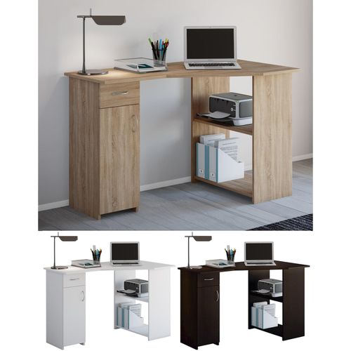 4051814365959 - Eckschreibtisch Winkel rechts 2 Regalfächer & 1 Schrank mit Schubfach B 1180 x T 770 x H 760 mm weiß 4051814365959 - Eckschreibtisch Winkel rechts 2 Regalfächer & 1 Schrank mit Schubfach B 1180 x T 770 x H 760 mm weiß