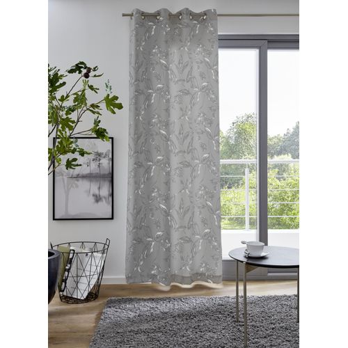 4025358018367 - Vorhang MY HOME FLOWER grau B135cm H235cm Polyester Gardinen 135x245cm monochromin verschiedenen Farben erhältlich 4025358018367 - Vorhang MY HOME FLOWER grau B135cm H235cm Polyester Gardinen 135x245cm monochromin verschiedenen Farben erhältlich
