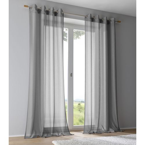 4016478155179 - Vorhang KUTTI Vinola Gr 4 grau (grau silberfarben) B130cm H245cm Wirkware Polyester Gardinen Ösengardine modern Netzstruktur Glanz 4016478155179 - Vorhang KUTTI Vinola Gr 4 grau (grau silberfarben) B130cm H245cm Wirkware Polyester Gardinen Ösengardine modern Netzstruktur Glanz