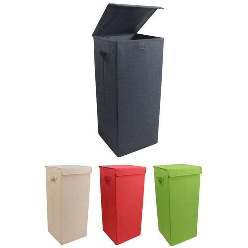 4051814411793 - Wäschekorb Stoff Wäschebox Wäschetruhe Maße ca H 70 x B 30 x T 30 cm Stoffbox mit Deckel - Dreso L 4051814411793 - Wäschekorb Stoff Wäschebox Wäschetruhe Maße ca H 70 x B 30 x T 30 cm Stoffbox mit Deckel - Dreso L