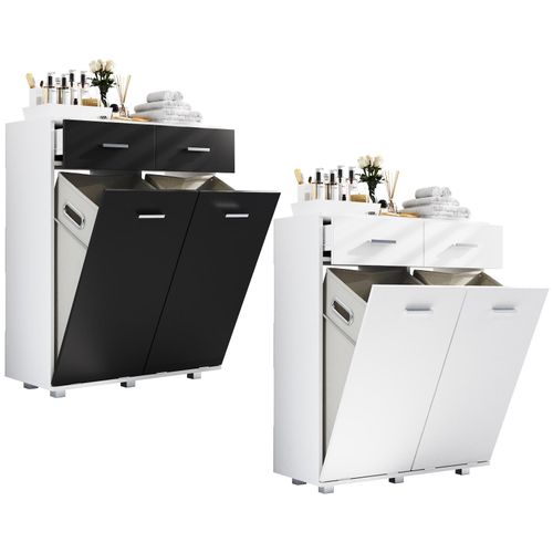 4051814431357 - Stoff Wäscheschrank Wäschetruhe Wäschebox Wäschekorb Stoffbox Wäsche Zalo L (Farbe Weiß Schwarz) 4051814431357 - Stoff Wäscheschrank Wäschetruhe Wäschebox Wäschekorb Stoffbox Wäsche Zalo L (Farbe Weiß Schwarz)