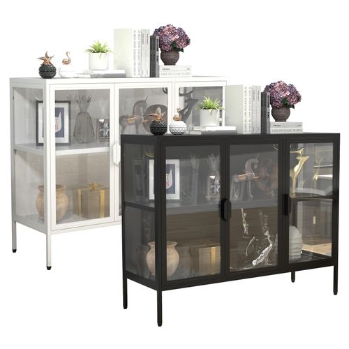 4051814436192 - Glasvitrine stehend Vitrine Glas mit ESG-Sicherheitsglas Maße ca H 80 x B 100 x T 35 cm Standvitrine Glas Modern und platzsparend Glas Vitrinenschrank – Floka L 4051814436192 - Glasvitrine stehend Vitrine Glas mit ESG-Sicherheitsglas Maße ca H 80 x B 100 x T 35 cm Standvitrine Glas Modern und platzsparend Glas Vitrinenschrank – Floka L