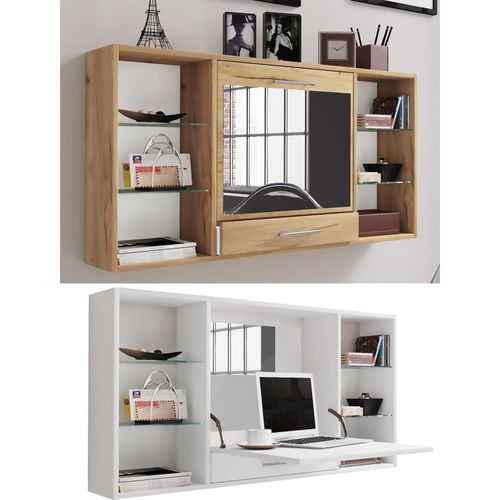 4051814414305 - Frisiertisch Wandtisch mit ausklappbarer Fläche Maße H 60 x B 115 x T 20 cm Schminkschrank mit Schublade Schminktisch - Teala
