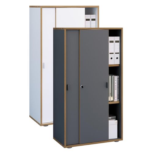 4051814444135 - Büroschrank mit 3 Fächern moderner Aktenschrank mit Schiebetüren Maße ca H 110 x B 60 x T 37 cm– Salia 3-Fach 4051814444135 - Büroschrank mit 3 Fächern moderner Aktenschrank mit Schiebetüren Maße ca H 110 x B 60 x T 37 cm– Salia 3-Fach