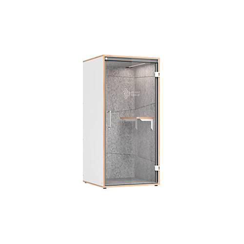 4032062320952 - Telefonbox Silent Space 1 ESG-Glastür LED-Beleuchtung Lüftungssystem Akustikkabine weiß grau meliert 4032062320952 - Telefonbox Silent Space 1 ESG-Glastür LED-Beleuchtung Lüftungssystem Akustikkabine weiß grau meliert
