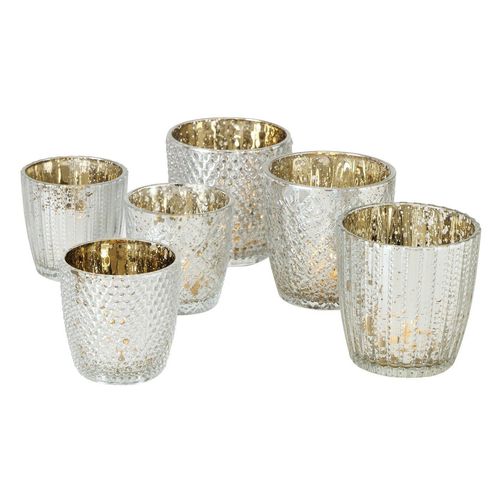 4066076108299 - Windlicht Patty 6er-Set H7-9 x ⌀7-9 cm Antiksilber