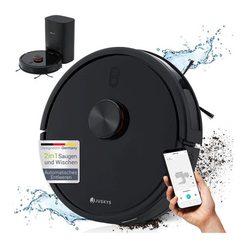 4262437182469 - Saugroboter EcoTrek M300 mit Absaugstation und Wischfunktion - Staubsauger Roboter Laser LDS-Navigation App-Steuerung - Tierhaare Teppiche - Juskys