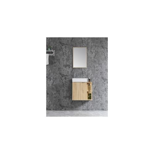 9002827051235 - Sanotechnik Cloud 55x60cm braun Unterschrank + WT + Spiegel - versch Auführungen