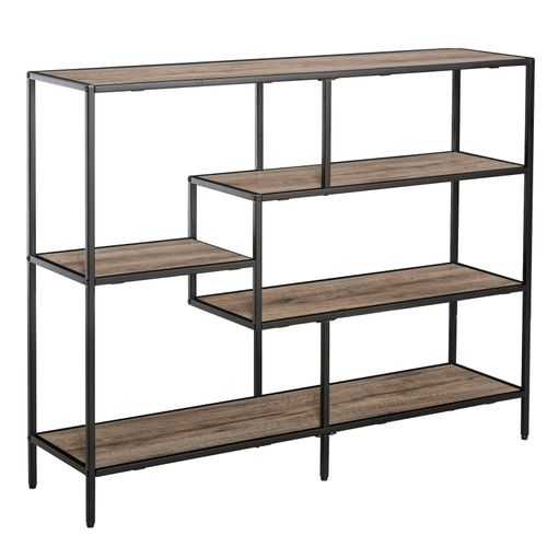 4251774973892 - Standregal im industriellen Stil Eiche schwarz 120 x 32 x 95 cm (BxTxH) Büroregal Bücherregal Aufbewahrungsregal Büromöbel 4251774973892 - Standregal im industriellen Stil Eiche schwarz 120 x 32 x 95 cm (BxTxH) Büroregal Bücherregal Aufbewahrungsregal Büromöbel