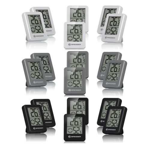 4007922093567 - BRESSER ClimaTemp Thermo-Hygrometer 6er-Set Farbe anthracite 4007922093567 - BRESSER ClimaTemp Thermo-Hygrometer 6er-Set Farbe anthracite