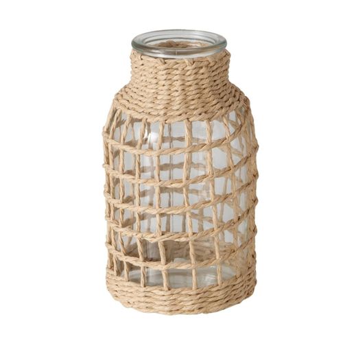 4066076474639 - Vase Stola aus Glas umflochten 20 cm Natur 4066076474639 - Vase Stola aus Glas umflochten 20 cm Natur
