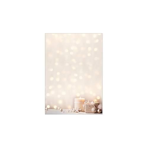 4004360770135 - Motivpapier Golden Glow A4 Kerzen-Motiv für Drucker Kopierer geeignet FSC®-Papier beige-chamois-creme-gold 100 Blatt
