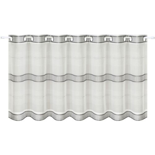 4007863650492 - Scheibengardine Ubbe Gr 1 beige (natur) B140cm H50cm Polyester Gardinen HxB 50x140 mit modernem Streifen Design