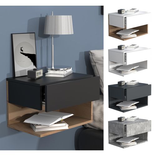 4051814419188 - Holz Wandschublade Nachtschrank Wandboard Schublade Konsole Nachttisch Usal XL 45 cm (Farbe Weiß Honig-Eiche) 4051814419188 - Holz Wandschublade Nachtschrank Wandboard Schublade Konsole Nachttisch Usal XL 45 cm (Farbe Weiß Honig-Eiche)