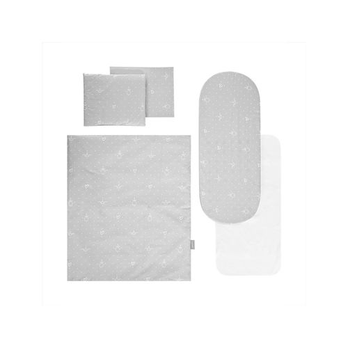3800166116631 - Kinderwagen-Bettwäscheset 5-tlg Decke 78 x 62 Kissen 35 x 25 Laken grau gemustert 3800166116631 - Kinderwagen-Bettwäscheset 5-tlg Decke 78 x 62 Kissen 35 x 25 Laken grau gemustert