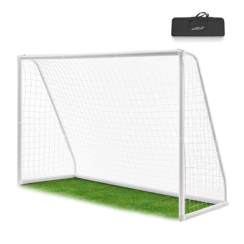 4260565525820 - Fußballtor – Fußballtor mit Klicksystem für Garten in Weiß – Stabiles Fußball-Tor inklusive Netz & Tragetasche – 300 x 200 cm - Artsport