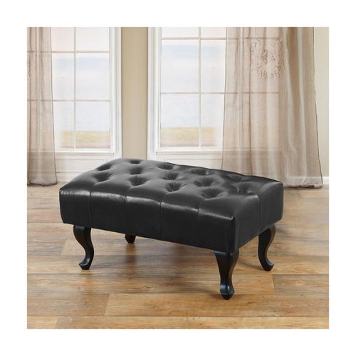 4052826197484 - Ottomane Chesterfield Oxford Sitzhocker Fußablage Hocker wasserabweisend Kunstleder 39x77x47cm~ schwarz 4052826197484 - Ottomane Chesterfield Oxford Sitzhocker Fußablage Hocker wasserabweisend Kunstleder 39x77x47cm~ schwarz