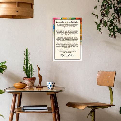 4262513381595 - Wanddekoobjekt LUCKYLINDE Frida Kahlo - Liebhaber bunt B20cm H30cm T03cm Blech Wanddekoobjekte Exklusive JANOSCH Kindermotive Stahlschild