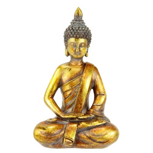4019844757748 - Dekofigur IGEA Buddha Dekofiguren Gr B H 16 cm x 25 cm goldfarben Deko-Figur Deko-Objekte Dekofiguren