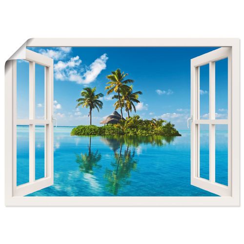 4055327644433 - Wandbild ARTLAND Fensterblick Insel Palmen Meer Bilder Gr B H 70 cm x 50 cm Poster Fensterblick Querformat 1 St weiß Bild Poster Bilder als Leinwandbild Wandaufkleber oder in versch Größen 4055327644433 - Wandbild ARTLAND Fensterblick Insel Palmen Meer Bilder Gr B H 70 cm x 50 cm Poster Fensterblick Querformat 1 St weiß Bild Poster Bilder als Leinwandbild Wandaufkleber oder in versch Größen