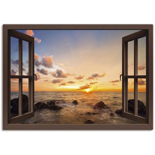 4059745735148 - Wandbild ARTLAND Fensterblick Sonnenuntergang am Meer Bilder Gr B H 100 cm x 70 cm Leinwandbild Fensterblick 1 St braun Bild Poster Bilder als Alubild Leinwandbild Wandaufkleber oder in versch Größen 4059745735148 - Wandbild ARTLAND Fensterblick Sonnenuntergang am Meer Bilder Gr B H 100 cm x 70 cm Leinwandbild Fensterblick 1 St braun Bild Poster Bilder als Alubild Leinwandbild Wandaufkleber oder in versch Größen