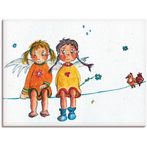 4057738047872 - Wandbild ARTLAND Zwei Engelchen sitzen auf Wäscheleine Bilder Gr B H 40 cm x 30 cm Leinwandbild Kinder 1 St weiß Bild Kunstdruck Poster Bilder als Leinwandbild Wandaufkleber oder in versch Größen 4057738047872 - Wandbild ARTLAND Zwei Engelchen sitzen auf Wäscheleine Bilder Gr B H 40 cm x 30 cm Leinwandbild Kinder 1 St weiß Bild Kunstdruck Poster Bilder als Leinwandbild Wandaufkleber oder in versch Größen