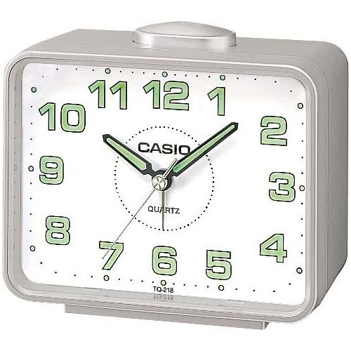 4971850752431 - Quarzwecker CASIO TQ-218-8EF silber (silberfarben) Wecker Wecker Leuchtzeiger Leuchtziffern Schlafzimmer Geschenkidee 4971850752431 - Quarzwecker CASIO TQ-218-8EF silber (silberfarben) Wecker Wecker Leuchtzeiger Leuchtziffern Schlafzimmer Geschenkidee