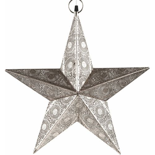 4057824131812 - Dekohänger PAJOMA Star Gr B H T 19 cm x 52 cm x 52 cm silberfarben Deko-Hänger Weihnachtsdekoration Weihnachtsstern Weihnachtssterne Dekohänger