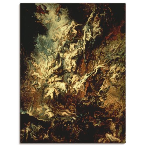 4055327943543 - Kunstdruck ARTLAND Höllensturz der Verdammten I Bilder Gr B H 60 cm x 80 cm Leinwandbild Dark Fantasy Hochformat 1 St beige (naturfarben) Kunstdrucke als Leinwandbild Poster Wandaufkleber in verschied Größen