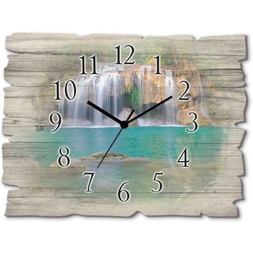 4062144357231 - Wanduhr ARTLAND Wasserfall im Wald National Park Wanduhren Gr B H T 40 cm x 30 cm x 06 cm Funkuhr grün Wanduhren wahlweise mit Quarz- oder Funhuhrwerk lautlos ohne Tickgeräusche 4062144357231 - Wanduhr ARTLAND Wasserfall im Wald National Park Wanduhren Gr B H T 40 cm x 30 cm x 06 cm Funkuhr grün Wanduhren wahlweise mit Quarz- oder Funhuhrwerk lautlos ohne Tickgeräusche