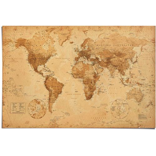 8714597356670 - Poster REINDERS Poster Weltkarte Antik Stil Bilder Gr B H 915 cm x 61 cm Weltkarte 1 St grün (khaki) Poster 8714597356670 - Poster REINDERS Poster Weltkarte Antik Stil Bilder Gr B H 915 cm x 61 cm Weltkarte 1 St grün (khaki) Poster
