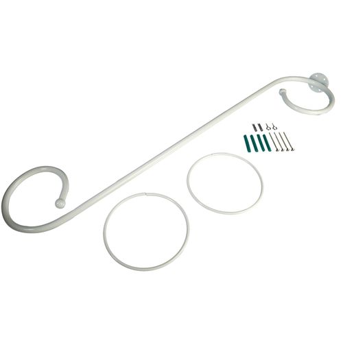 4016318203954 - Gardinenstange Baldachingarnitur Liedeco Ø 12 mm 1-läufig Fixmaß mit Bohren verschraubt Metall weiß 4016318203954 - Gardinenstange Baldachingarnitur Liedeco Ø 12 mm 1-läufig Fixmaß mit Bohren verschraubt Metall weiß