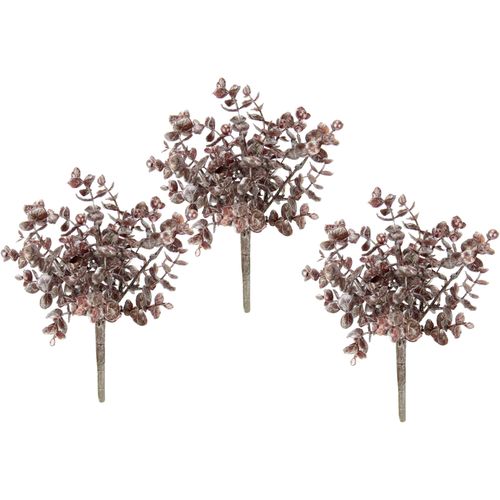 4019844793548 - Kunstpflanze IGEA Eukalyptus Kunstpflanzen Gr B H L 14 cm x 25 cm x 10 cm 2 St rot (dunkelrot) Künstliche Zimmerpflanzen künstlicher Eukalyptuszweig Dekozweig 2er Set