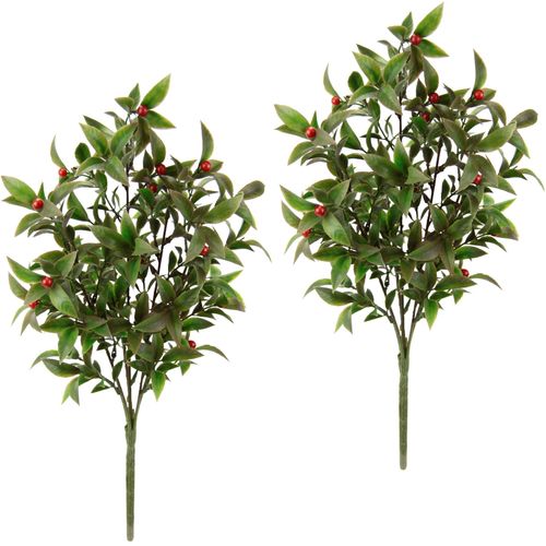 4019844793913 - Winterliche Kunstpflanze IGEA Künstlicher Lorbeerbusch mit Beeren grün H42cm Ø20cm Kunststoff Kunstpflanzen Weihnachtsdeko aus Kunststoff 2er Set grün rot 4019844793913 - Winterliche Kunstpflanze IGEA Künstlicher Lorbeerbusch mit Beeren grün H42cm Ø20cm Kunststoff Kunstpflanzen Weihnachtsdeko aus Kunststoff 2er Set grün rot